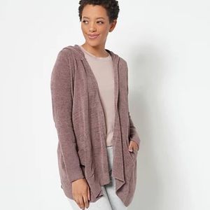 Barefoot Dreams Cozy Chic Ultra Lite seashore cardigan purple dusk size small